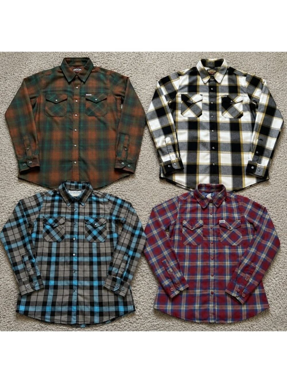 Lot of 4 Dixxon Flannel Long Sleeve Shirts Womens Small Plaid Pearl Snap